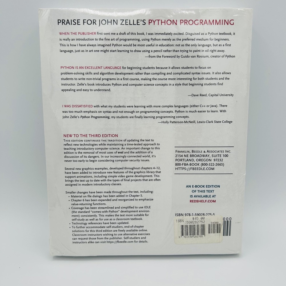 Python Programming John Zelle Third Edition Introduction to Computer Science - Picture 7 of 14